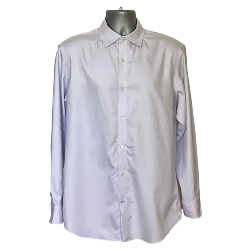 Banana Republic Dress Shirt Men’s Large Lavender Non-Iron Slim Fit 100% Cotton
